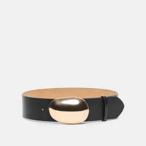 Bubble Buckle Belt Black Gold