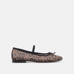 Cadel Ballet Flats Dk Leopard Mesh