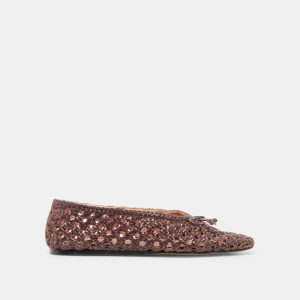 Edda Ballet Flats Brown Woven Leather