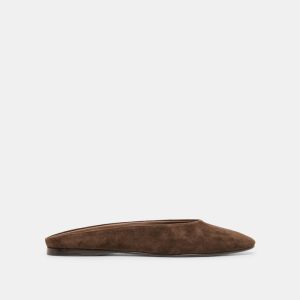 Eila Flats Dk Brown Suede