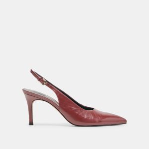 Elasi Heels Oxblood Crinkle Patent