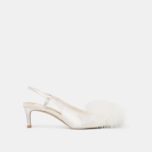 Kamy Heels True White Satin