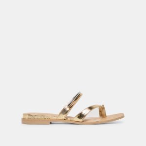 Tarina Sandals Gold Leather